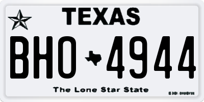 TX license plate BHO4944