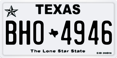 TX license plate BHO4946