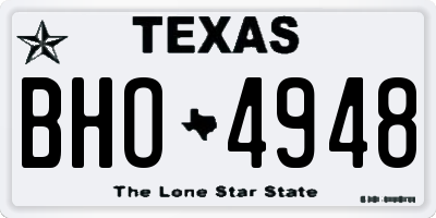 TX license plate BHO4948