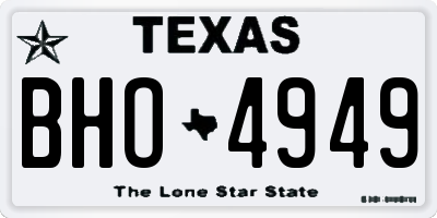 TX license plate BHO4949