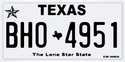 TX license plate BHO4951