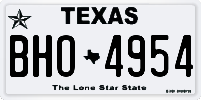 TX license plate BHO4954