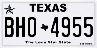 TX license plate BHO4955