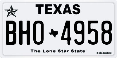 TX license plate BHO4958