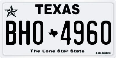TX license plate BHO4960