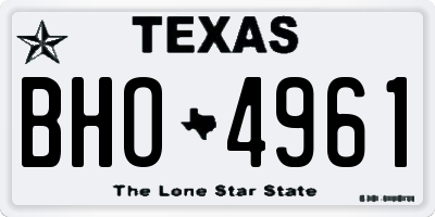 TX license plate BHO4961