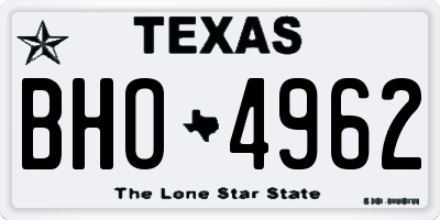 TX license plate BHO4962