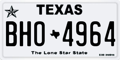 TX license plate BHO4964