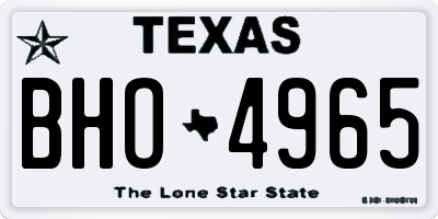 TX license plate BHO4965