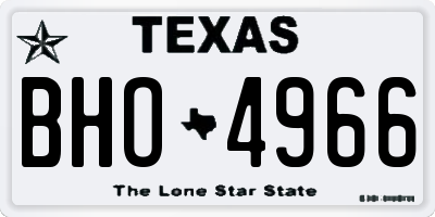 TX license plate BHO4966