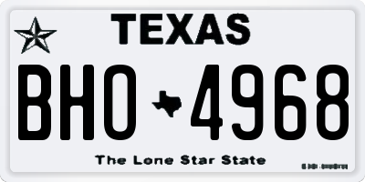 TX license plate BHO4968