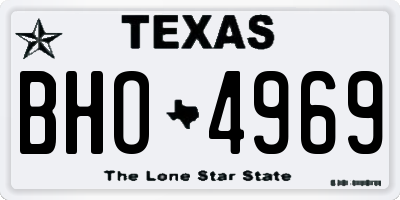 TX license plate BHO4969
