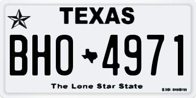 TX license plate BHO4971