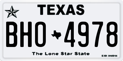 TX license plate BHO4978