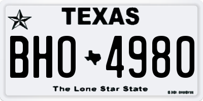 TX license plate BHO4980