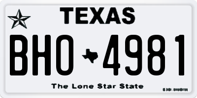 TX license plate BHO4981