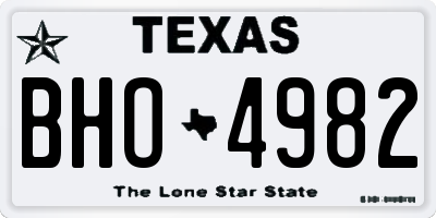 TX license plate BHO4982