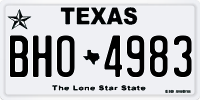 TX license plate BHO4983
