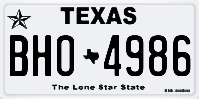 TX license plate BHO4986
