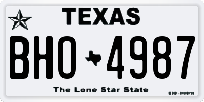 TX license plate BHO4987