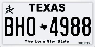 TX license plate BHO4988