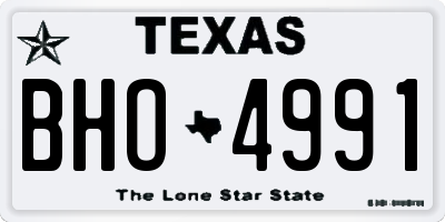 TX license plate BHO4991