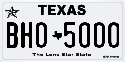 TX license plate BHO5000