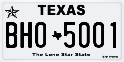 TX license plate BHO5001