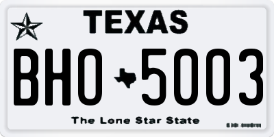 TX license plate BHO5003