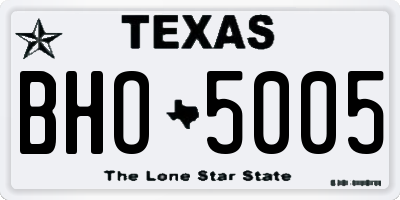 TX license plate BHO5005