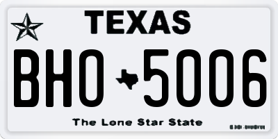 TX license plate BHO5006
