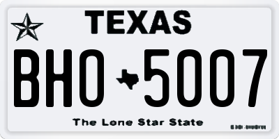 TX license plate BHO5007