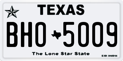 TX license plate BHO5009