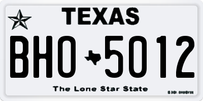 TX license plate BHO5012