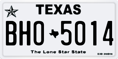 TX license plate BHO5014