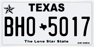 TX license plate BHO5017