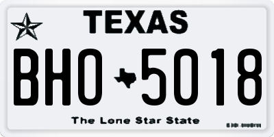 TX license plate BHO5018