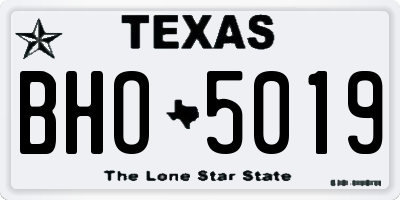TX license plate BHO5019