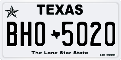 TX license plate BHO5020