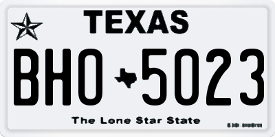 TX license plate BHO5023