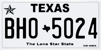 TX license plate BHO5024