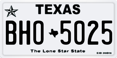 TX license plate BHO5025