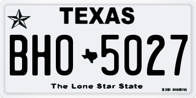 TX license plate BHO5027