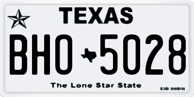 TX license plate BHO5028