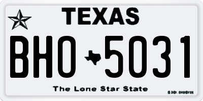 TX license plate BHO5031