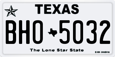 TX license plate BHO5032