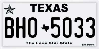 TX license plate BHO5033