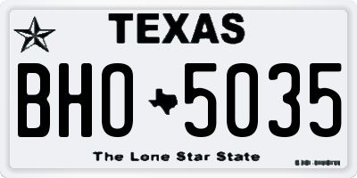 TX license plate BHO5035