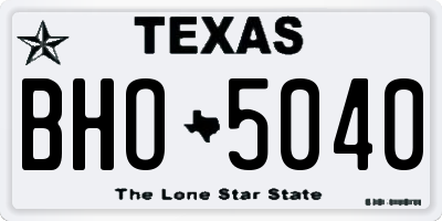 TX license plate BHO5040