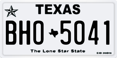 TX license plate BHO5041